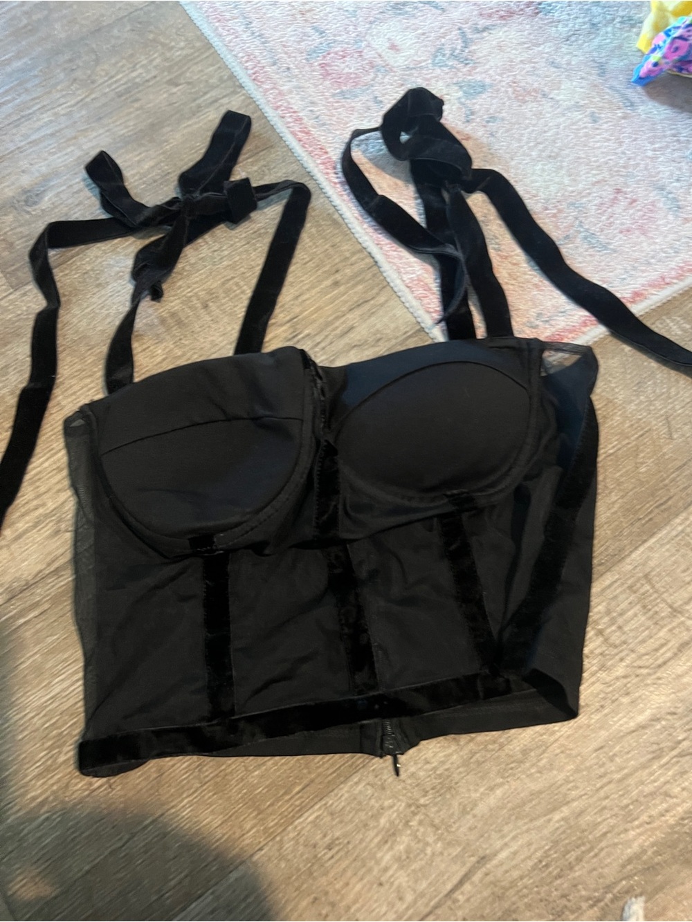 Commense Black Strap Tie Bustier Top - Picture 9 of 12